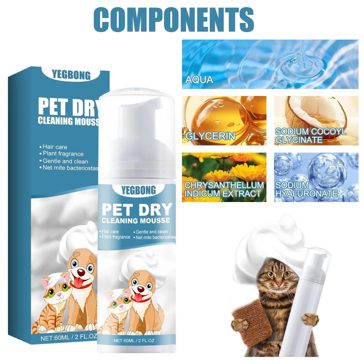 Pet Dry Shampoo Mousse 